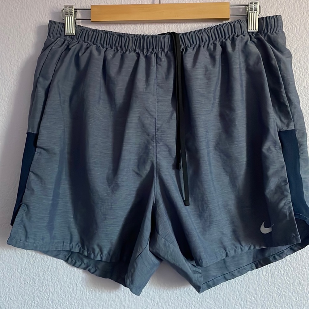 Grayish blue Nike Dry-Fit athletic shorts